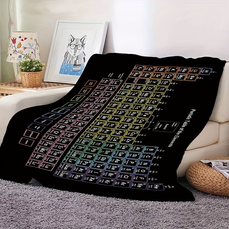 Stay cozy and learn with our Chemistry Periodic Table of Elements Fleece Blanket! This colorful and educational design is perfect for students and teachers alike. Whether you're snuggling up for a nap in the office or using it as a study aid, this