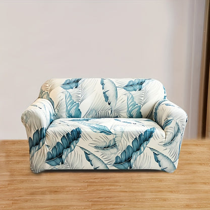 Four Seasons Printed Sofa Cover with Elastic Slipcover for Couch Protection from Cats, Ideal for Living Room or Office.