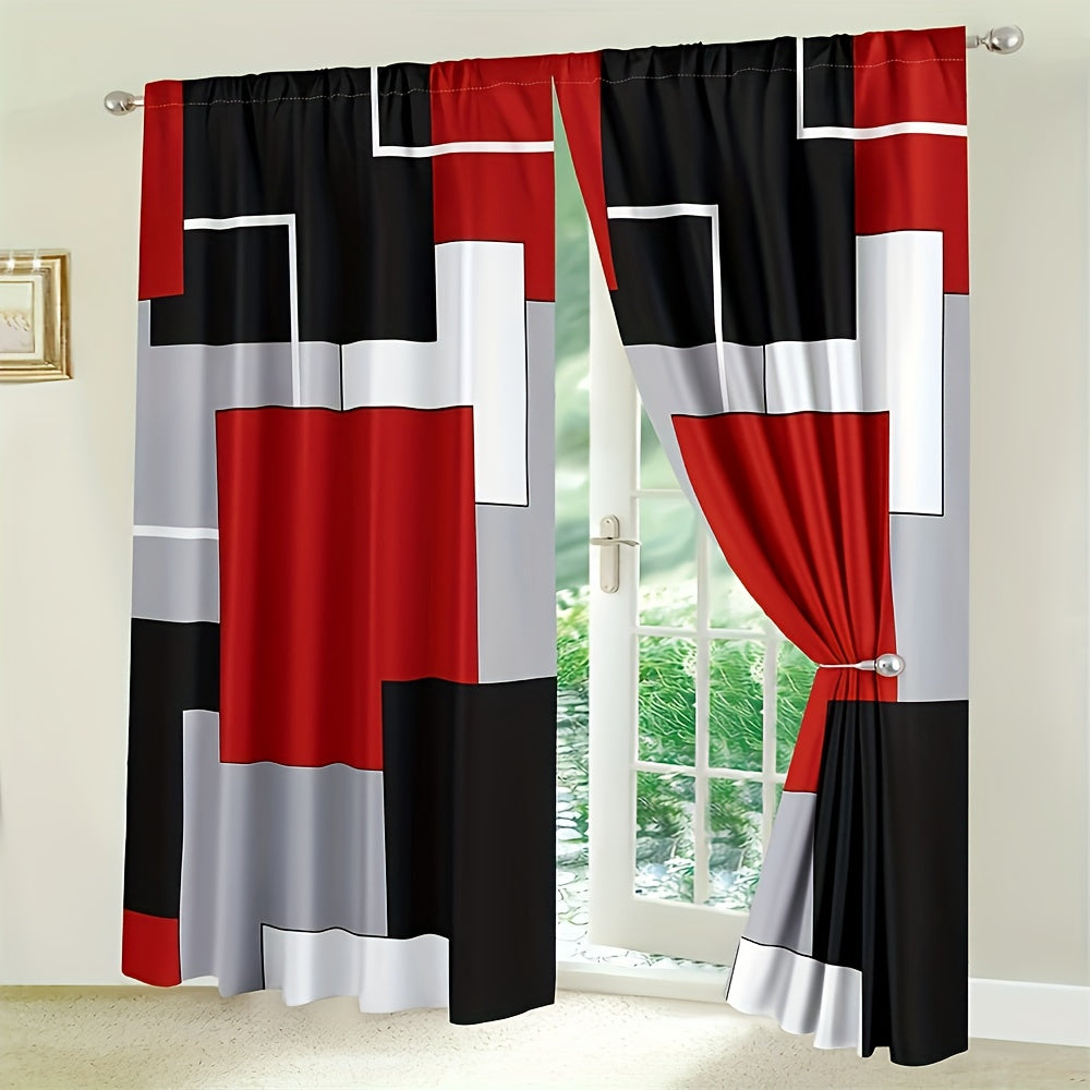 Set of 2 Plaid Pattern Curtains, Stylish Window Drapes for Bedroom and Living Room, Perfect Home Decor