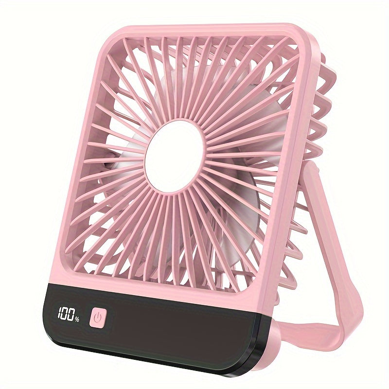 GOARD introduces a portable USB desk fan with mirror, measuring 16.51cm. This fan is designed to be flexible and features a 180° foldable design, 5-speed settings, and a high-capacity 1800mAh battery. Perfect for makeup application and use in the home