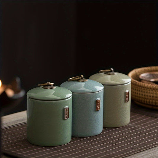 Stylish Ceramic Tea Storage Container - Keeps Loose Leaf Tea and Coffee Beans Fresh, Great for Organizing Your Kitchen