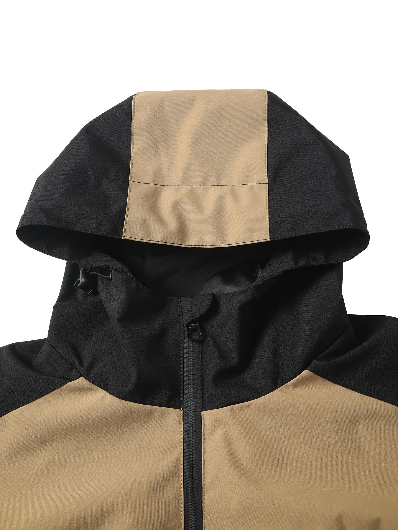 Popular choice: Men's hooded windbreaker with color blocking, ideal for outdoor activities in spring and fall.