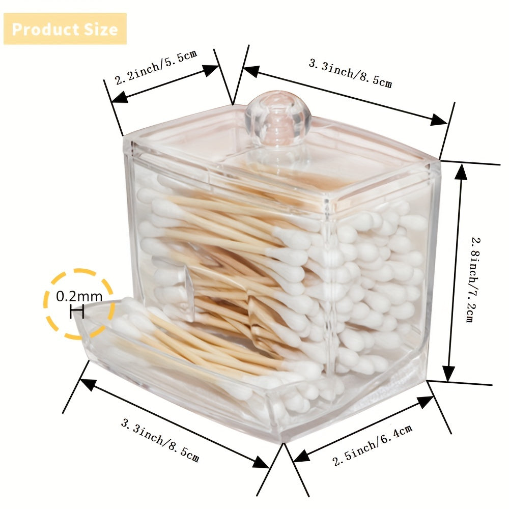 Clear plastic square swab jewelry box.