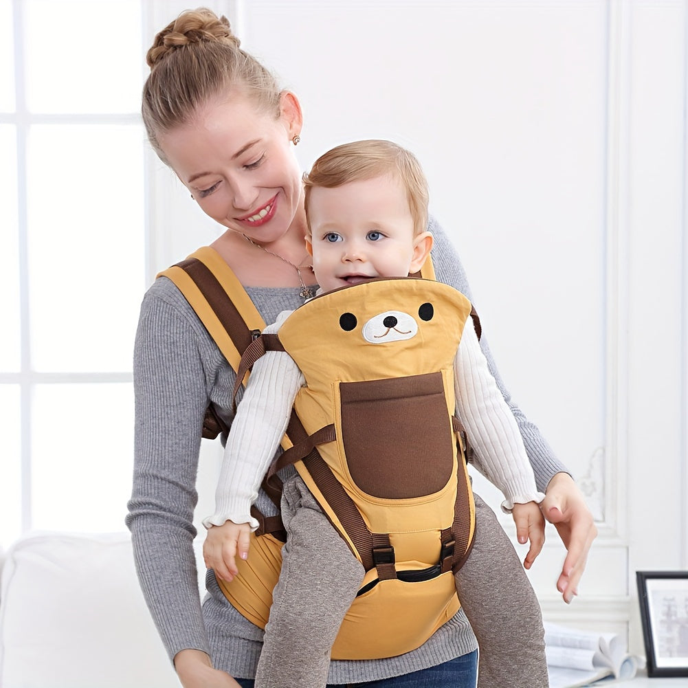 Multi-Size 3-in-1 Ergonomic Baby Carrier with Hip Seat, Adjustable from Newborn to Toddler, Made of Phthalate-Free Cotton Material, Versatile Infant Sling for Breastfeeding, Suitable for Ages 0-3 Years.