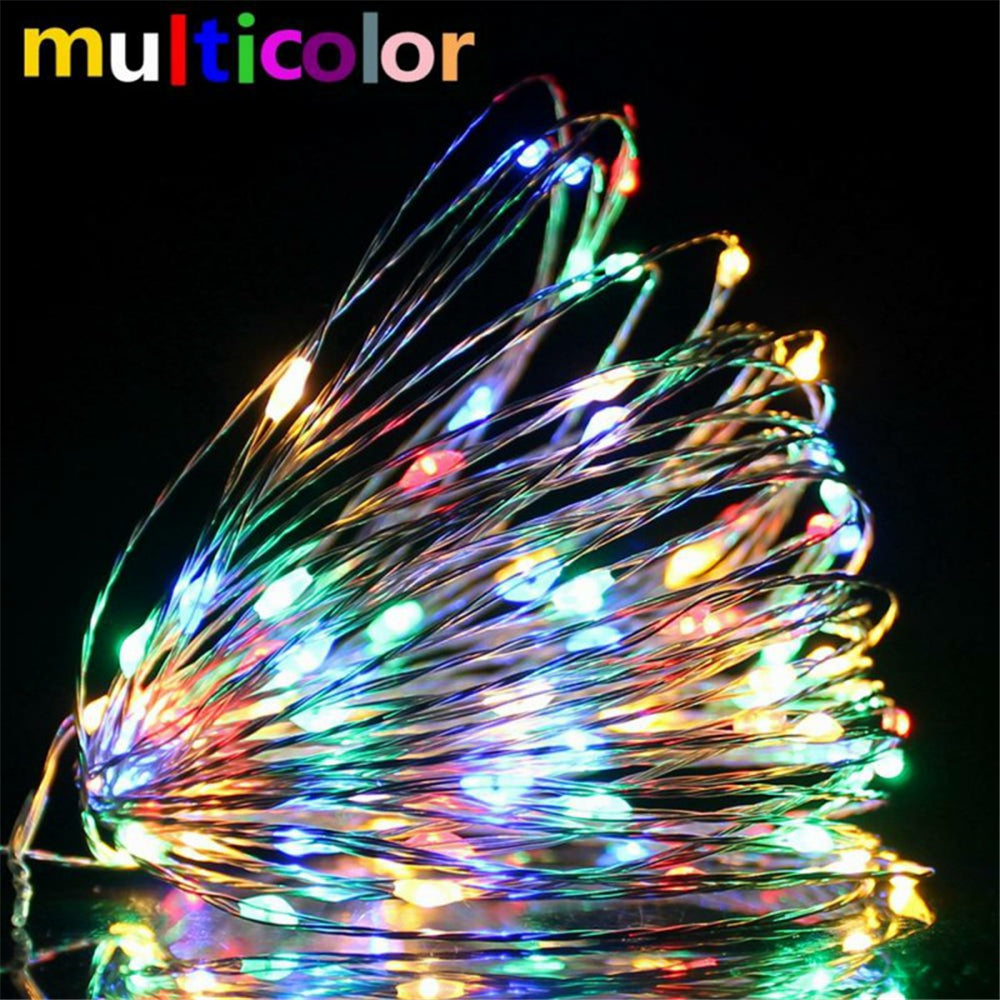 1pc USB Fairy String Lights with 20/50/100 LED bulbs, perfect for holiday, party, wedding, festival, and indoor decorations.