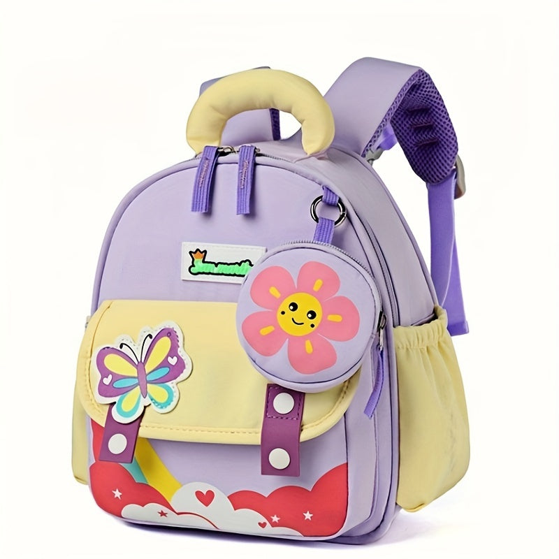 Cute cartoon mini backpack for kids - lightweight, durable nylon with adjustable straps and polyester lining