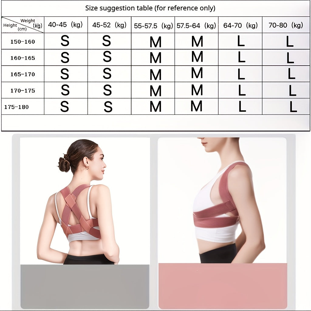 Improve posture with our adjustable back belt specifically for hunchbacks in size M/L, with invisible design and comfortable shoulder support strap.