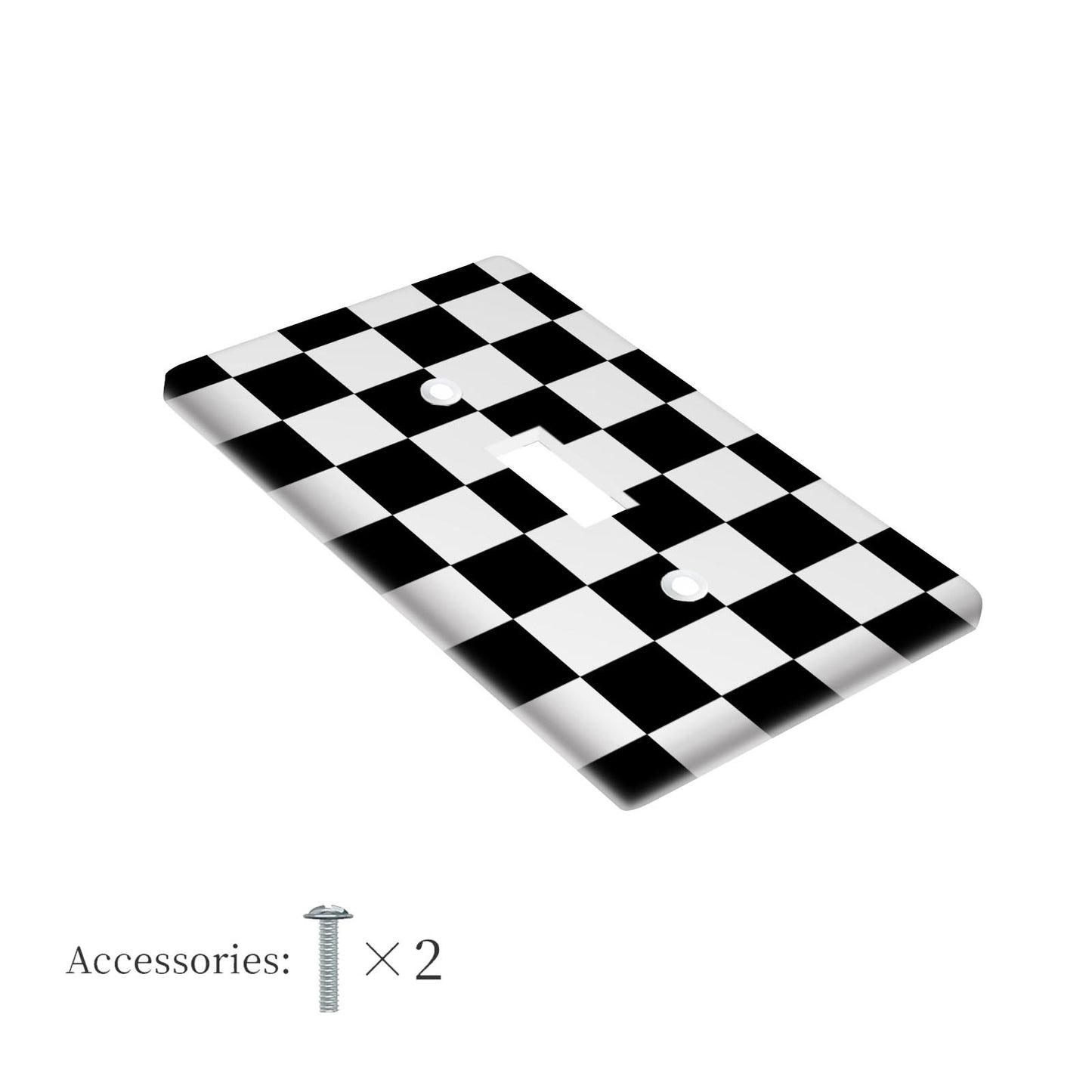 Checkerboard pattern switch plate cover for 1 or 2 gang switches. No electricity required. Easy to clean. Suitable for classrooms and bedrooms.