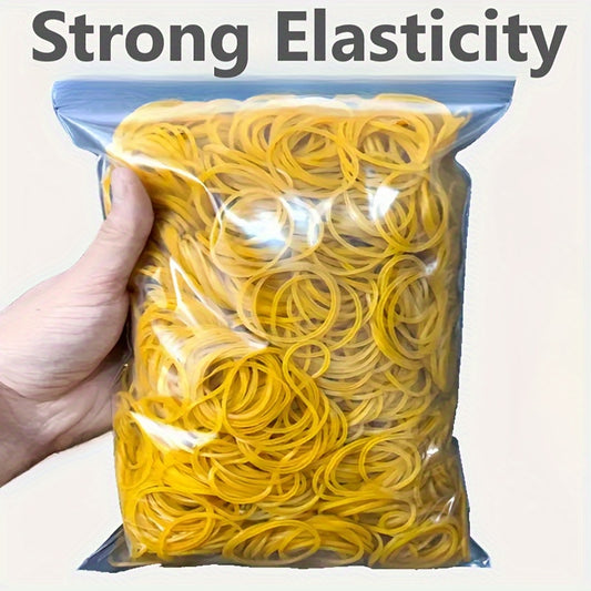 100/300/666pcs Yellow Rubber Bands, 38mm Diameter, Durable Natural Rubber for Office, School & Home Use