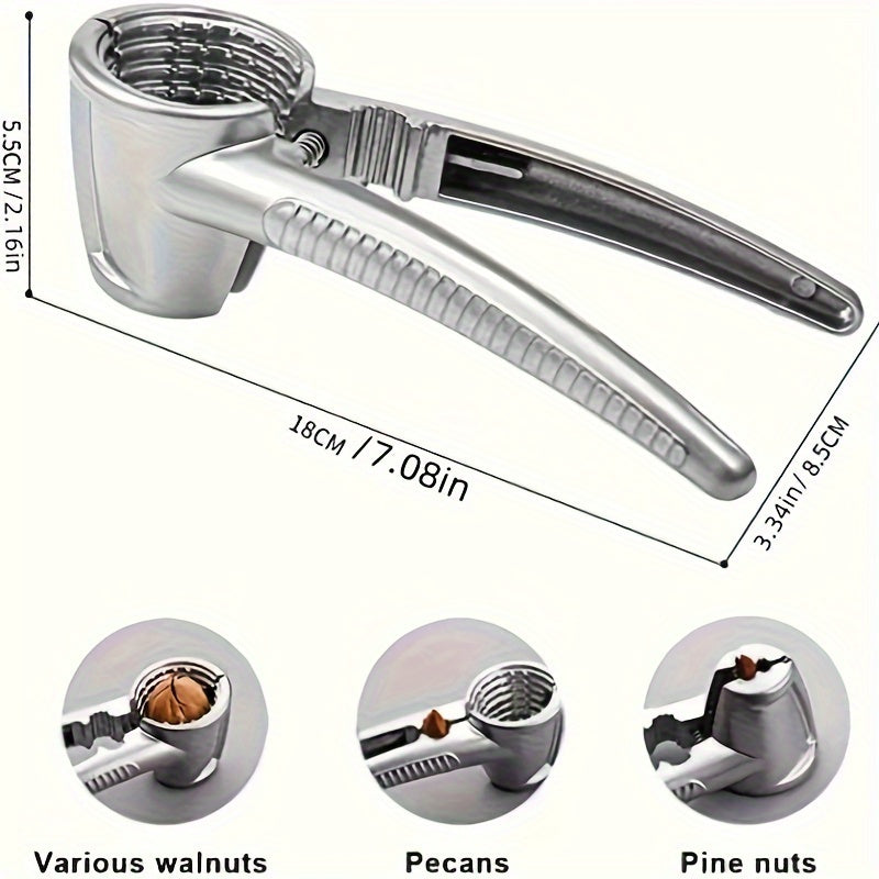 Set of Nut Crackers made of Stainless Steel - Durable Clamp for Walnuts, Tool for Opening Pecans, Crusher for Hazelnuts, Sheller for Almonds - Versatile Kitchen Gadget Kit