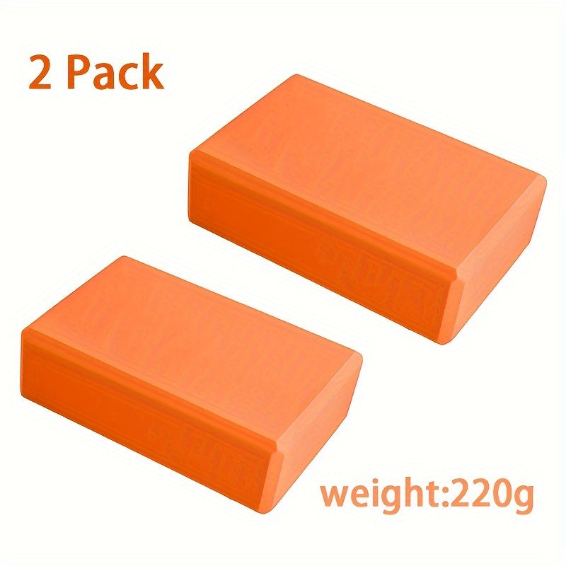 High-Density EVA Yoga Blocks 2-Pack with Beveled Edges for Flexibility in Pilates, Durable and Lightweight