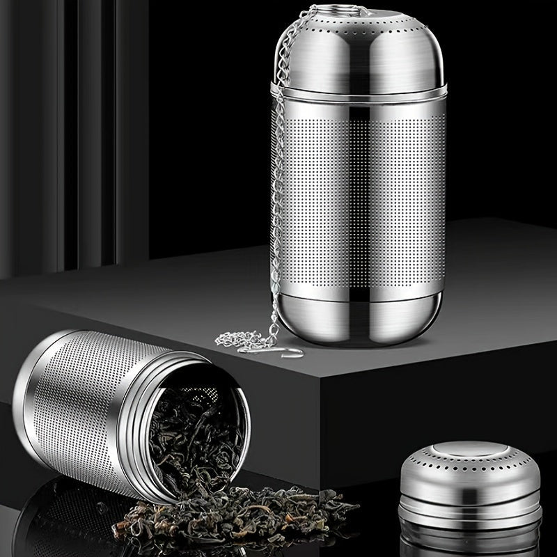 High-Quality Stainless Steel Tea Infuser with Chain Hook & Lid - Fine Mesh Loose Leaf Strainer, Durable and Eco-Friendly Filter for a Flawless Brew