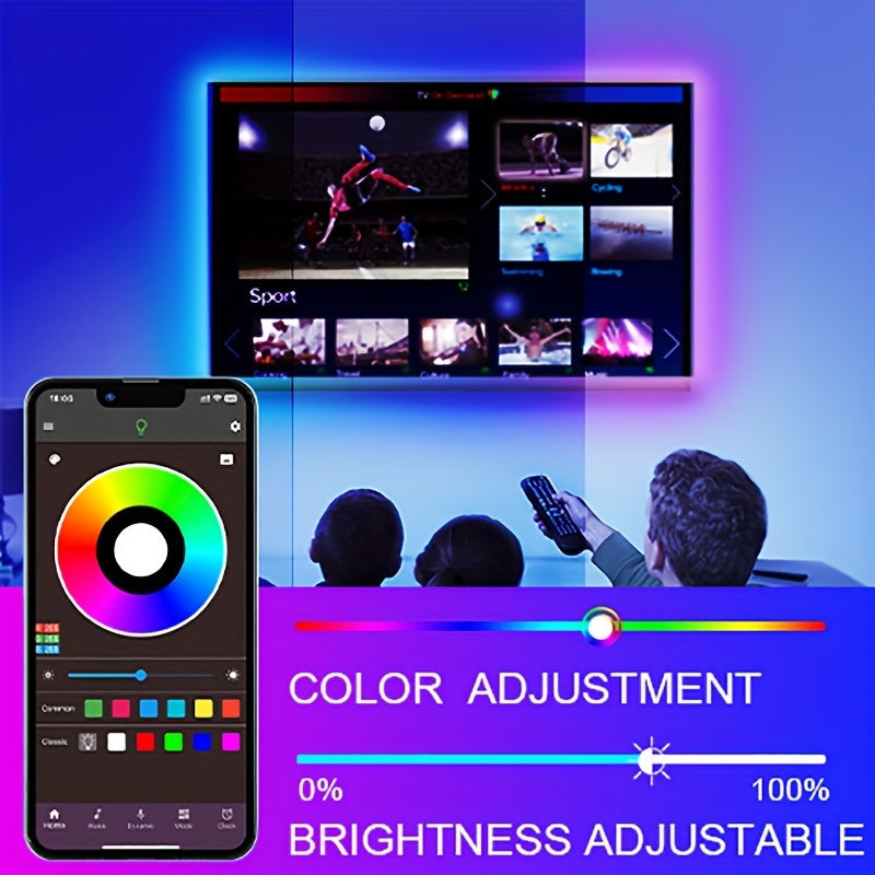 Customizable LED Strip Lights with App & Remote Control for Bedroom decor, TV Ambiance, and Parties