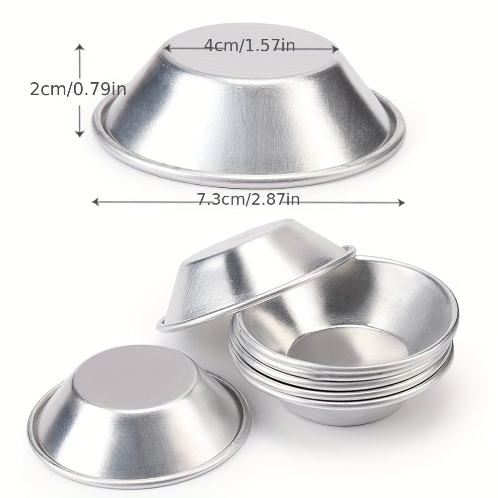 Egg Tart Molds - 10/20pcs Set of Aluminum Alloy Mini Tart Pans with Non-Stick Coating for Mini Pies, Puddings, and More - Essential Baking Tools and Kitchen Gadgets for Home Use