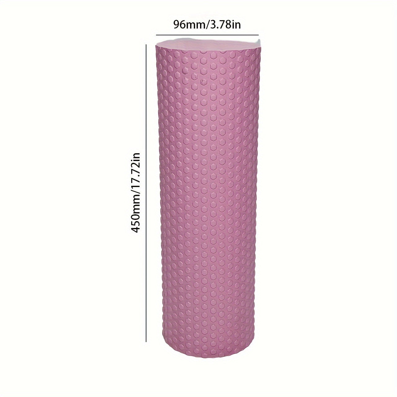 Premium EVA foam roller with textured surface for flexibility and muscle relaxation. Perfect for yoga, pilates, and fitness. Available in purple, blue, and black.