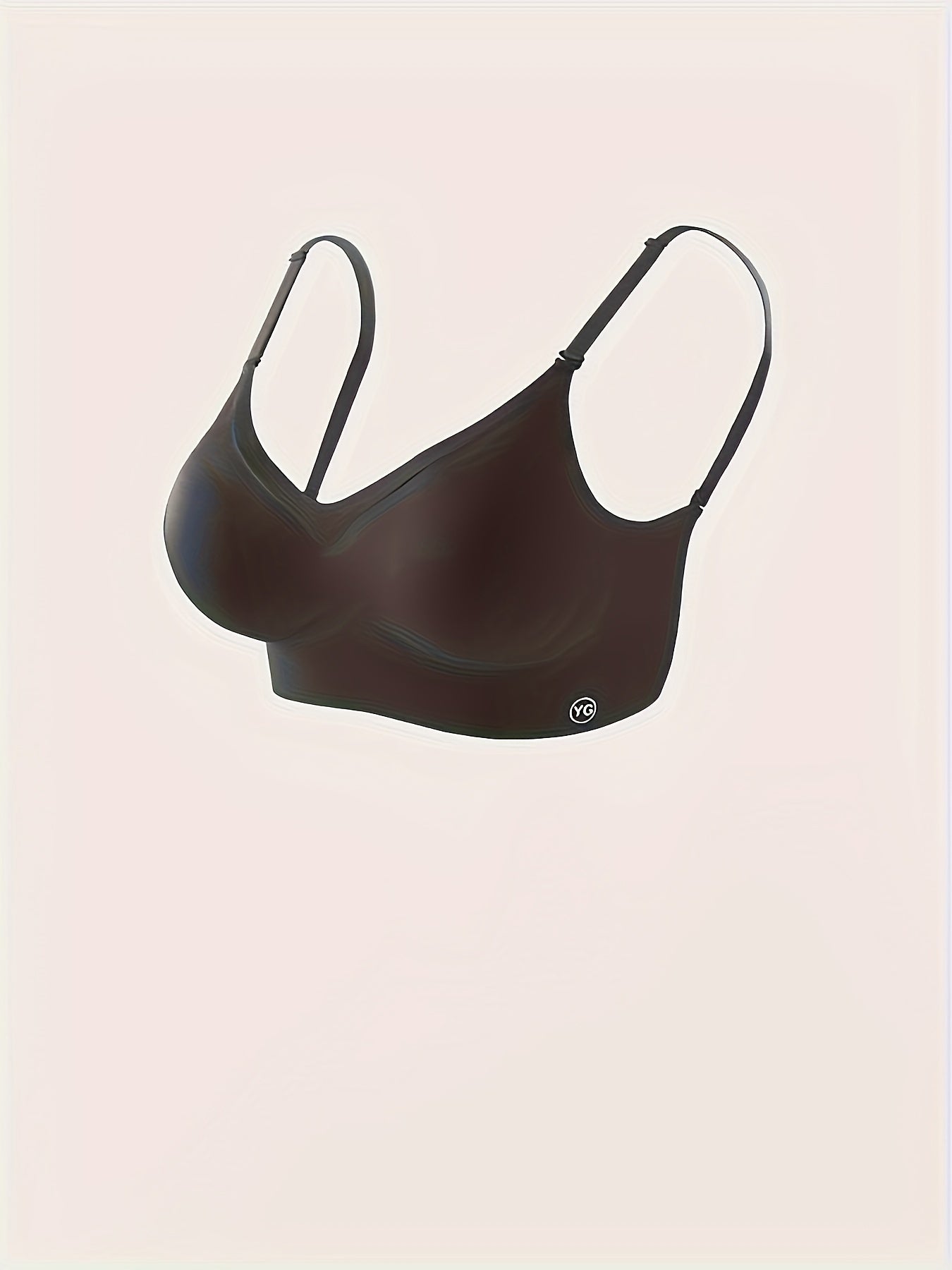 Sexy solid nylon bralette for women with wireless, removable backless push-up cups, seamless and breathable design, high support without steel bands in adult size. Made from knit fabric.