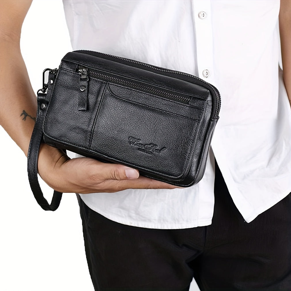 Men's Genuine Leather Business Clutch Key Bag