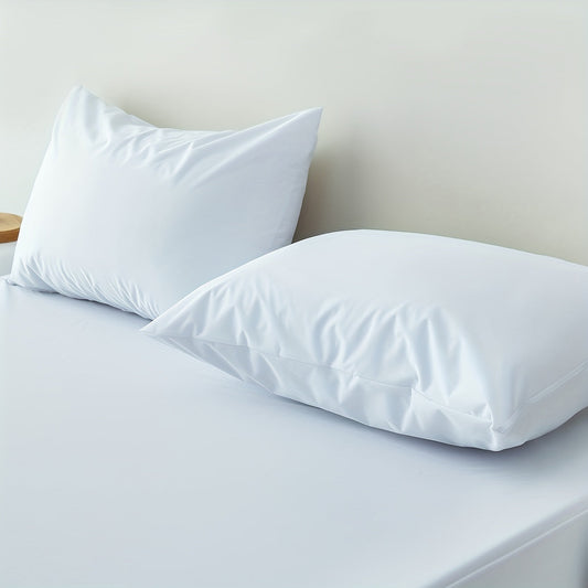 Two waterproof cushion covers for pillows with breathable TPU-treated outer covers, providing hypoallergenic, dustproof, and soft breathability.