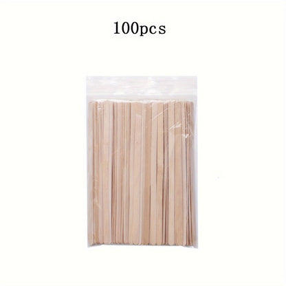 Pack of 100 Wooden Coffee Stirrers - Features Long Handles for Hot Beverage Mixing - Ideal for Combining Honey & Milk Powder - Great Addition to Your Christmas Kitchen & Dining Collection