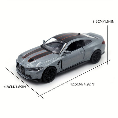 RMZ City 1:36 o'lchamdagi alyuminiy BMW M4 CSL sport avtomobili modeli - tortish harakati, qo'lda boshqarish, qizil va qora variantlar bilan die-cast to'plovchi o'yinchoq - avtomobillarni sevuvchi bolalar uchun mukammal tug'ilgan kun sovg'asi