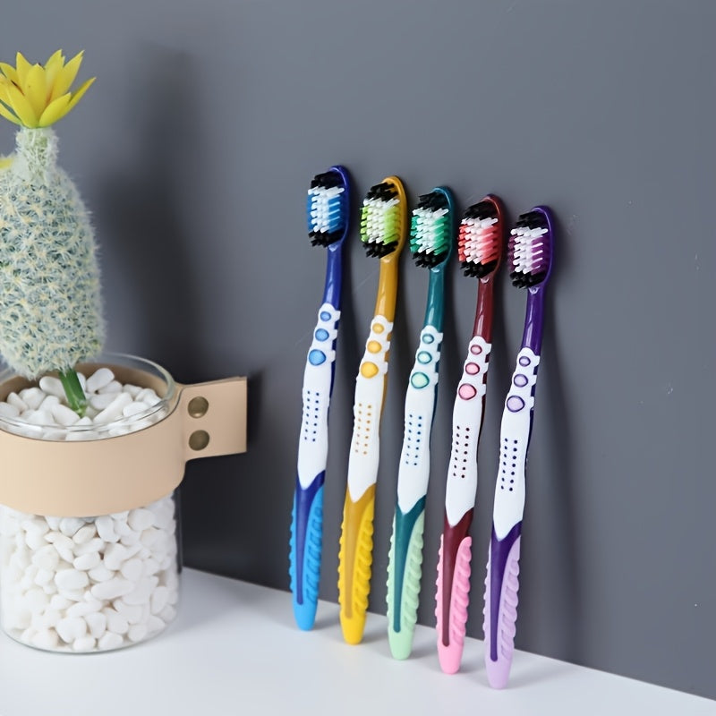 5 bristle toothbrushes for adults with medium bristles designed for deep cleaning and gum care.