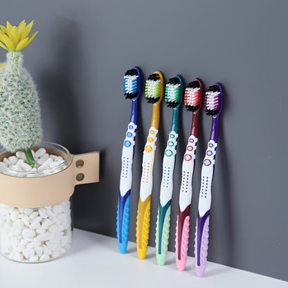 5 bristle toothbrushes for adults with medium bristles designed for deep cleaning and gum care.