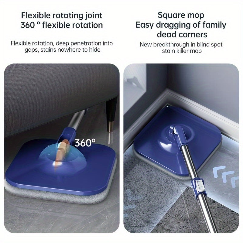 The set includes a Stainless Steel Flat Mop with a detachable handle and bucket. It comes with reusable microfiber pads for cleaning floors in the office, home, living room, bedroom, bathroom, and kitchen. This set is perfect for manual floor cleaning