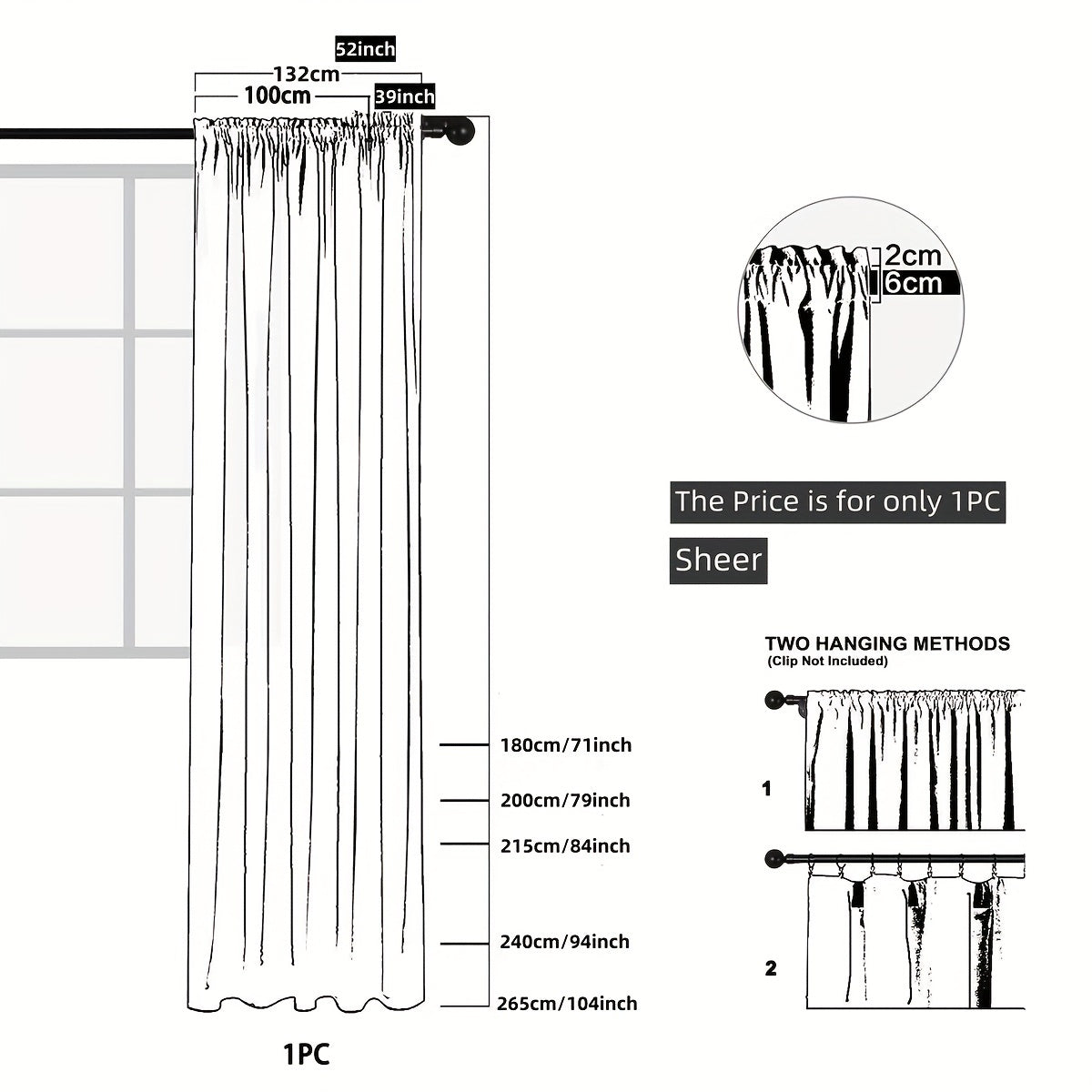 Add a touch of pastoral elegance to your home with this beautiful sheer curtain featuring delicate leaf embroidery. This translucent tulle curtain is easy to hang with a rod pocket design, perfect for adding a subtle touch of style to your living room or