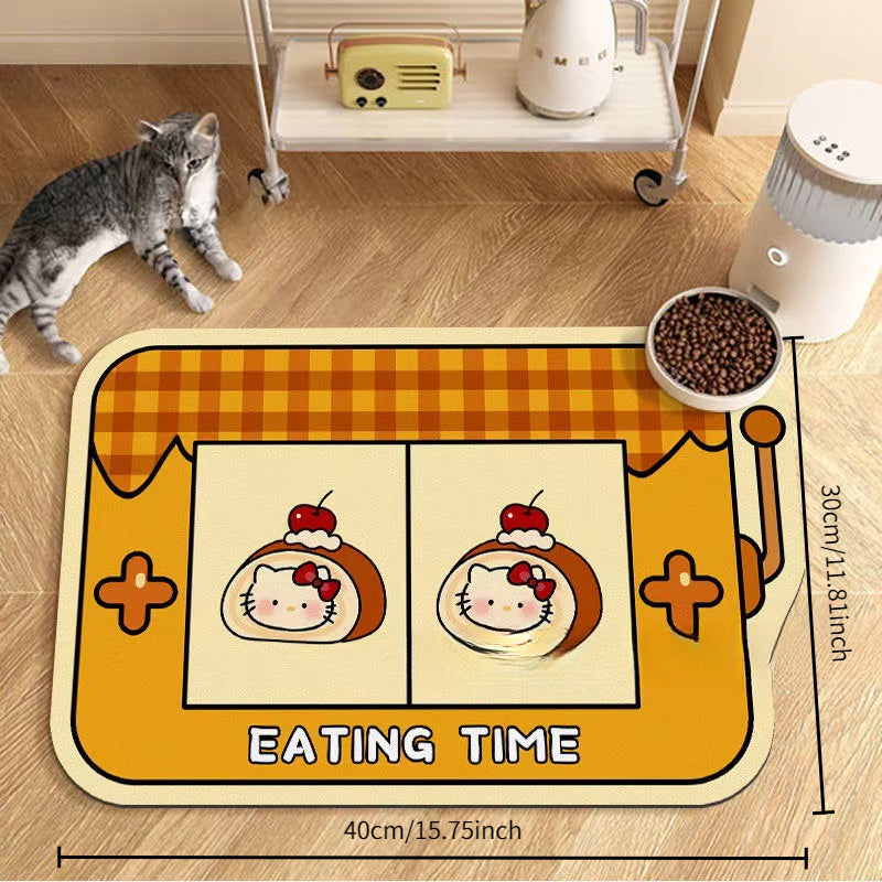 Waterproof pet feeding mat for cats and dogs that is easy to clean and scratch-resistant.