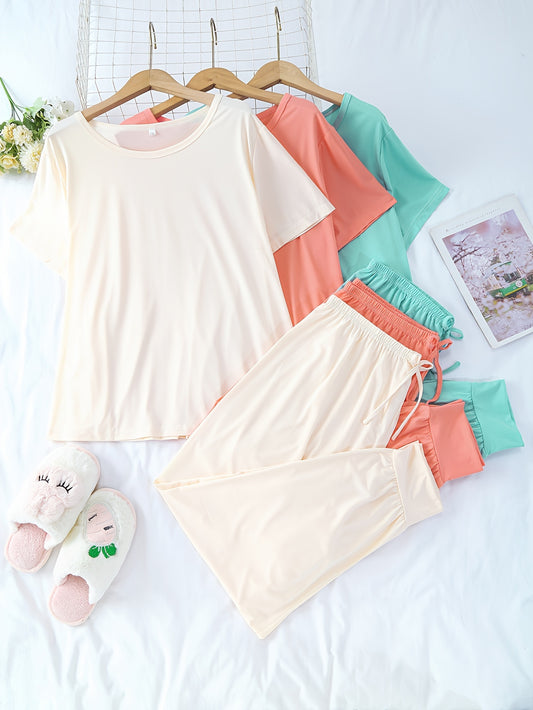 3-piece short sleeve leggings set