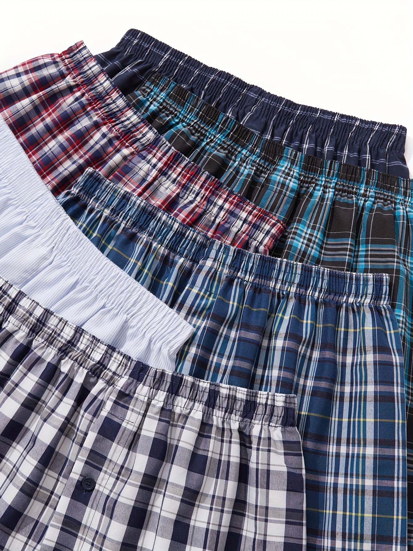 6 PCS Plus Size Men's Plaid Boxer Shorts