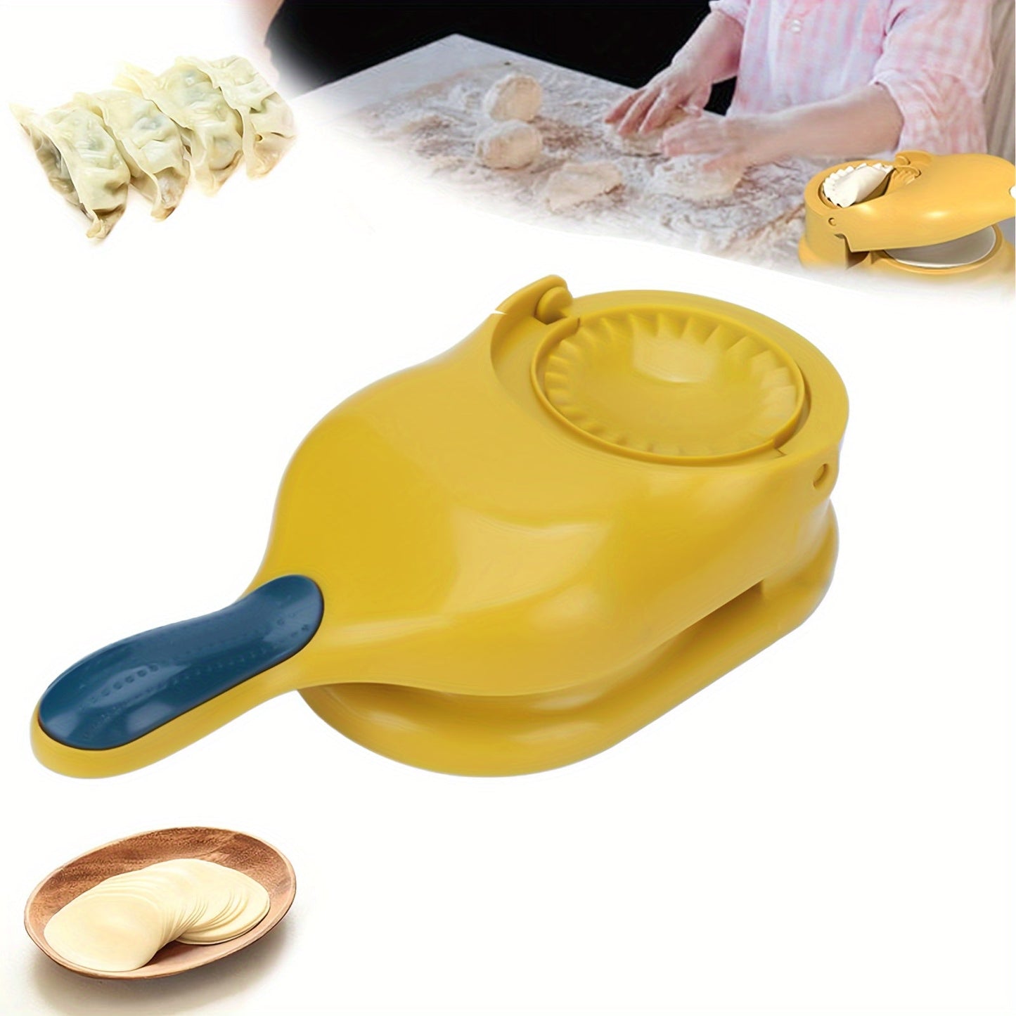 Enhanced 2-in-1 Manual Dumpling Maker: Safe Plastic Material, Great for Tortillas and Dumplings, Perfect for Parties and Gatherings.