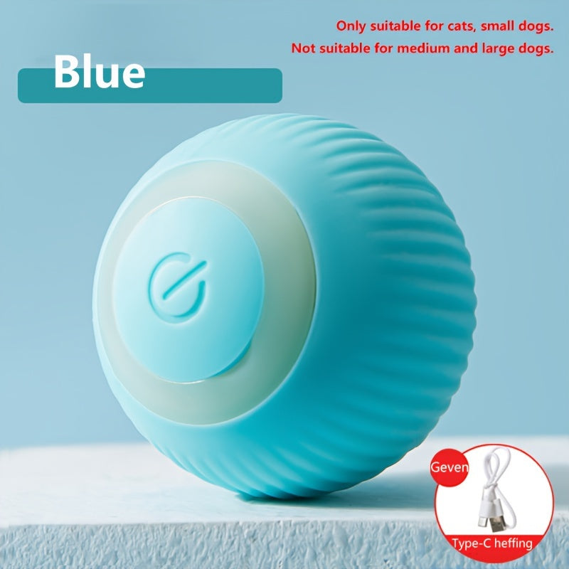 Electric smart cat toy ball with USB rechargeable automatic movement for small cats, with two active modes, suitable for small cats and dogs.