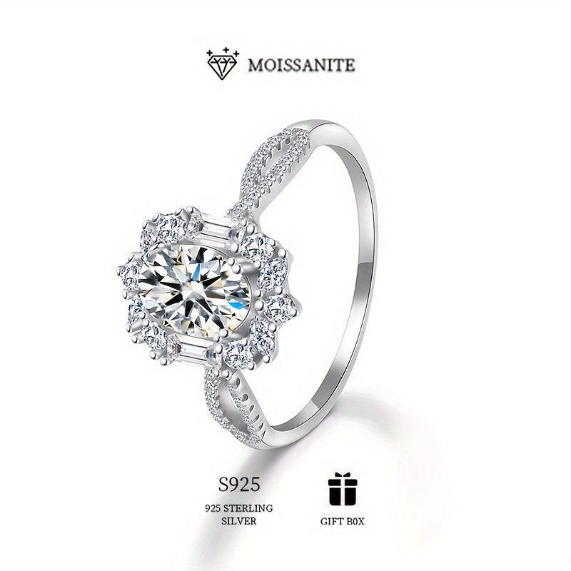 Stylish 2ct Moissanite Engagement Ring - Non-irritating S925 Sterling Silver, Exquisite Bohemian Design featuring Oval Pigeon Egg Cut, Ideal for Wedding & Anniversary, Comes with Certificate & Gift Box.