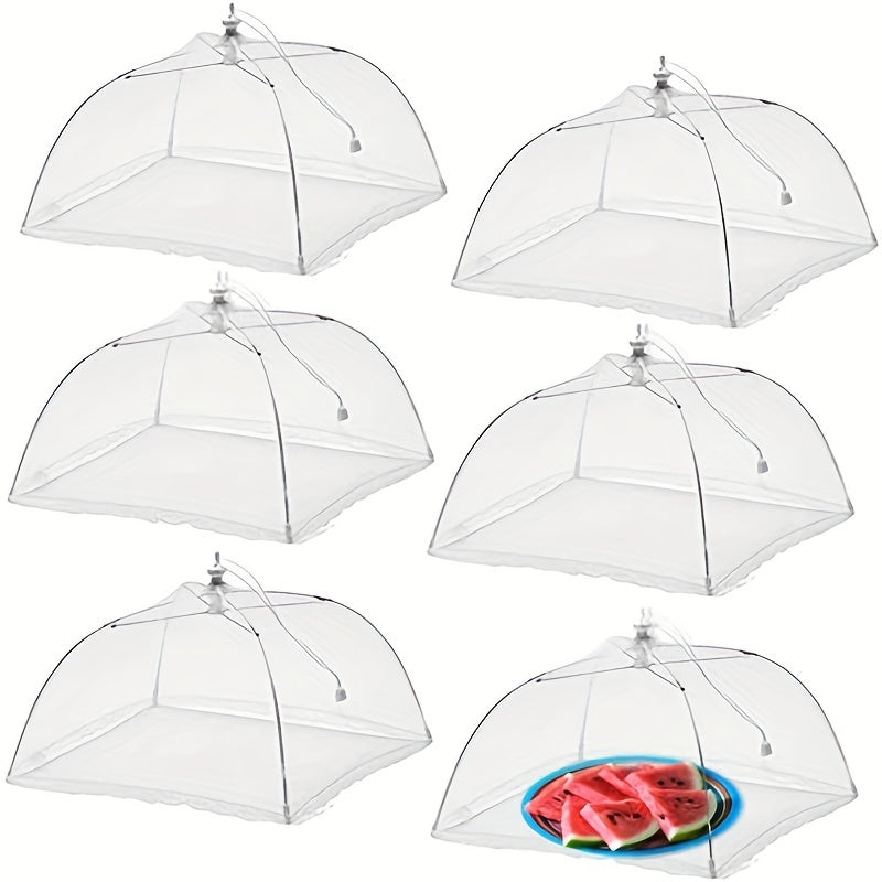 Stay protected from dust, flies, and mosquitoes with our convenient Foldable Umbrella-Shaped Food Tent Cover. Featuring a stylish lace design, this collapsible and portable anti-mosquito mesh cover is perfect for use at home, while camping, or in