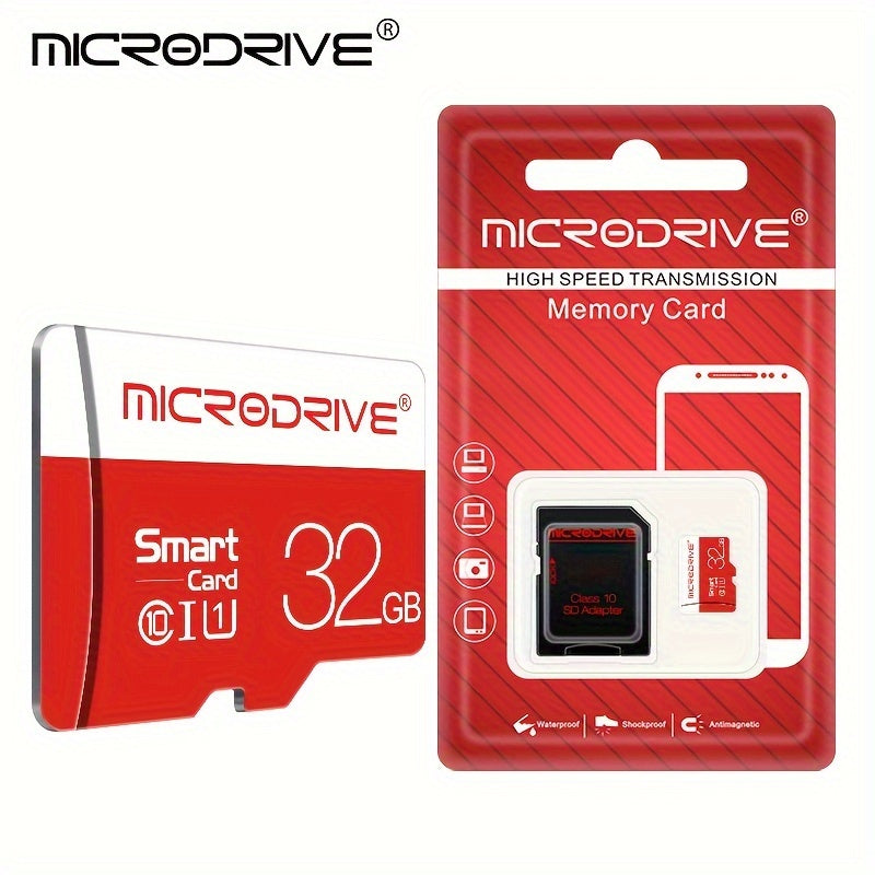 MICRODRIVE TF SD Memory Card - High-Speed Class 10 U3 UHS-I, 4K HD Compatible, Sizes: 4G-256GB, MICRODRIVE