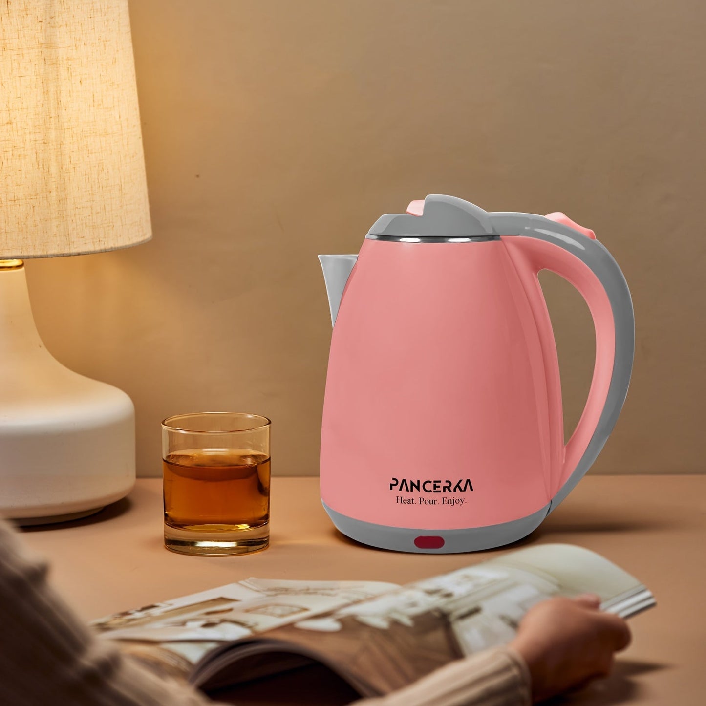 Get ready to experience quick and convenient boiling with the 1pc PANCERKA Electric Kettle. This 1500W kettle can rapidly boil 1.8L of water with its auto shut off feature for safety. Made of stainless steel, it is powered by a 220V European Standard