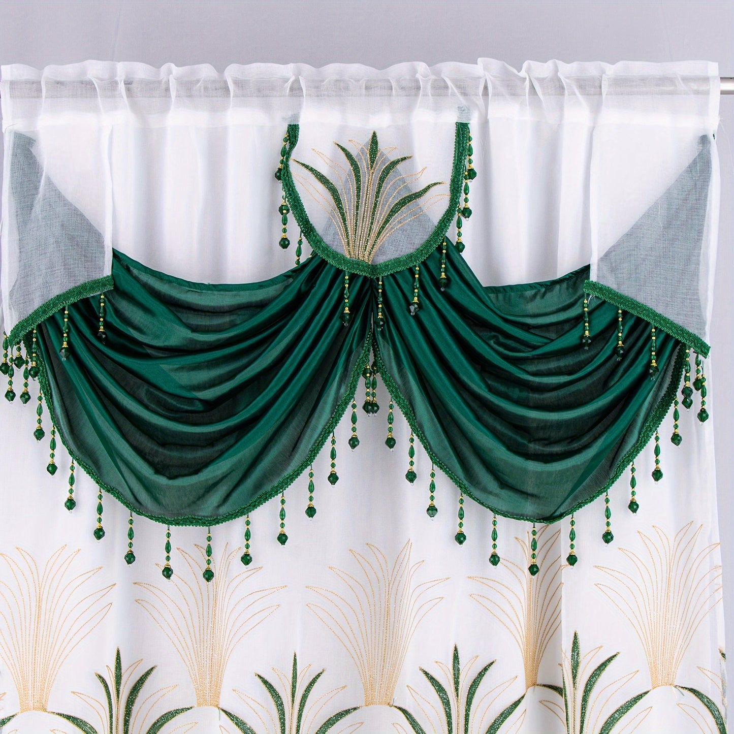 One piece of embroidered double-layer curtain, perfect for enhancing home décor, suitable for living room or bedroom, measuring 132.08 x 213.36 cm.