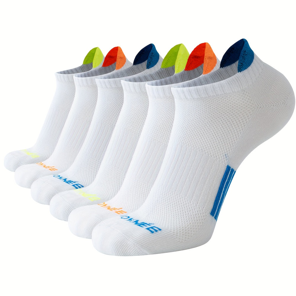 6 pairs of men's no show socks for spring and summer, perfect for outdoor fitness and running.