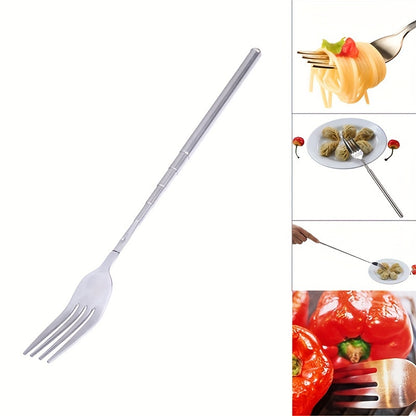 Retractable stainless steel dinner fork for Halloween and Christmas party props.