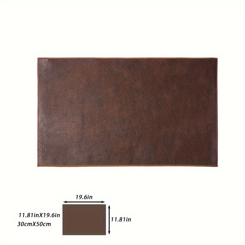 Waterproof, double-sided faux leather table runner in 4 sizes for zen home decor.