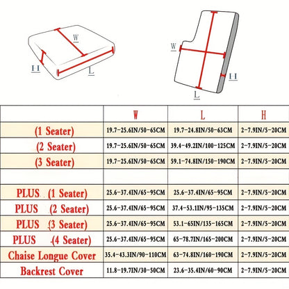 Modern Stretch Sofa Cushion Cover made of machine washable polyester and spandex fabric. Features elastic seat slipcover with no print design, dustproof protection, and elastic band closure.