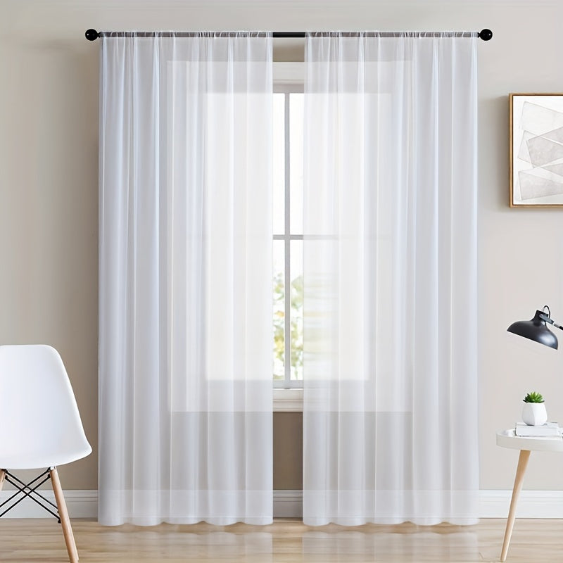 Chic and versatile, this elegant white chiffon curtain is perfect for adding a touch of sophistication to your living room, bedroom, office, or cafe decor. Plus, it's easy to clean and maintain, making it a practical and stylish addition to any space.