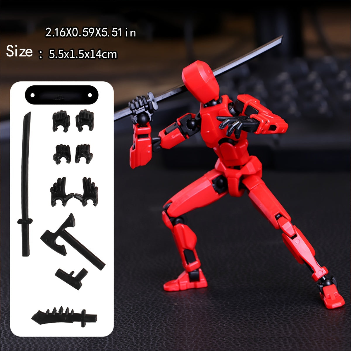 Articulated robot action figure toy with colorful design and durable material. Perfect gift for creative play.