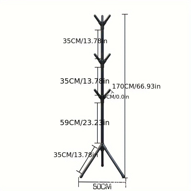 Convenient and Simple to Put Together Freestanding Coat Rack - Compact Clothes & Hat Hanger for Bedroom and Living Room, Made of Sturdy Plastic