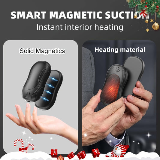 Get a pair of 2-Pack Portable Hand Warmers, with Rechargeable Magnetic Electric Heating Pads made from ABS Material. These hand warmers come with USB Charging and a 3000mAh Lithium Battery. Perfect for keeping warm at home, in the kitchen, or on outdoor