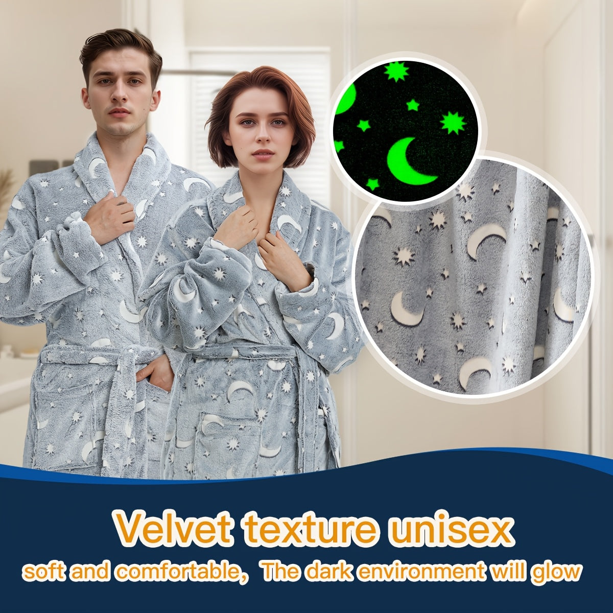 Soft cartoon print bathrobe - cozy, machine washable for shower & sleep.