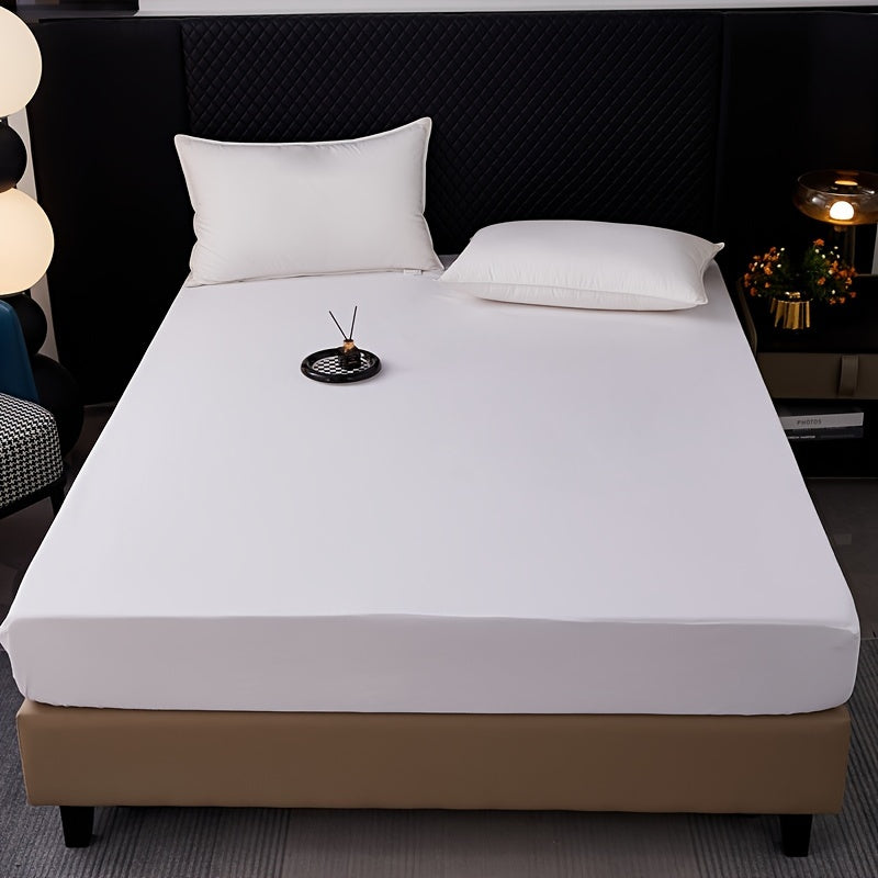 Protect your mattress with this waterproof cover made of polyester polyurethane encasement. It is breathable, machine washable, and has a sanded finish for added comfort. Perfect for both bedrooms and hotel rooms. This set includes a single sheet