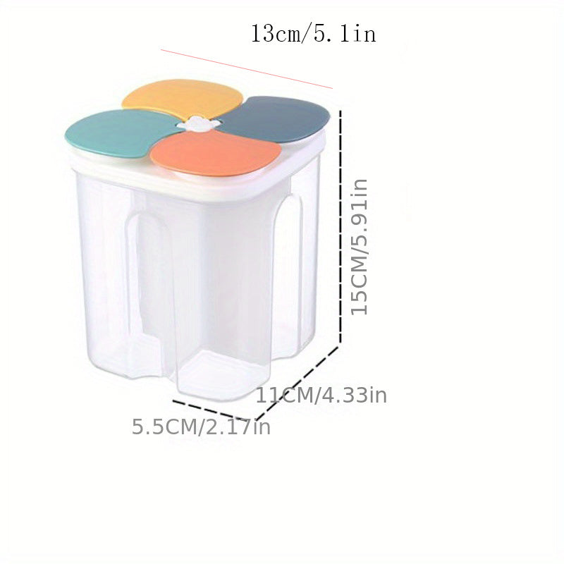 Moisture-Proof Cereal Jar with Divided Compartments - Ideal for Organizing Kitchen Pantry