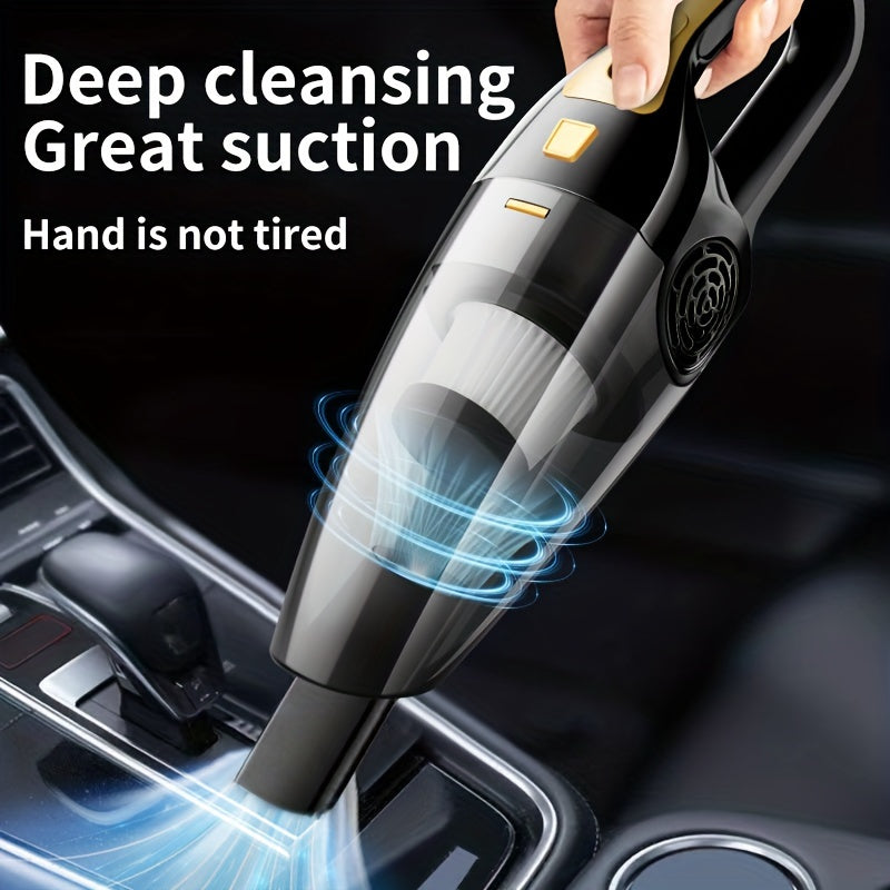 Portable car vacuum cleaner with strong suction power for effective dust removal.